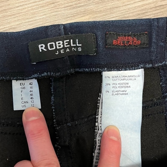 ROBELL BELLA 09 JEANS NAVY, 42 (CAN 12), Pull on Stretch Denim Cropped Pant - Picture 10 of 14